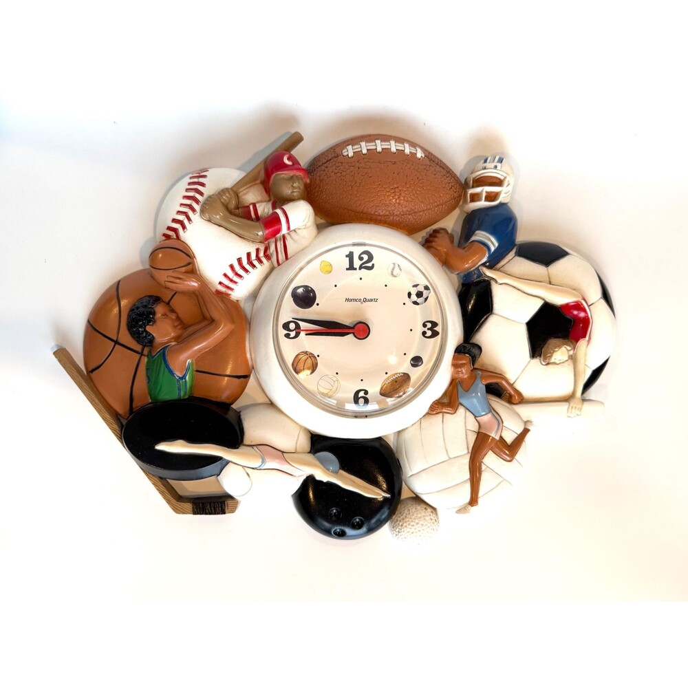 Homco Sports Clock, Burwood Sports Wall Decor